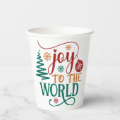キュートな'Joy to the World' クリスマス 紙コップ (正面)