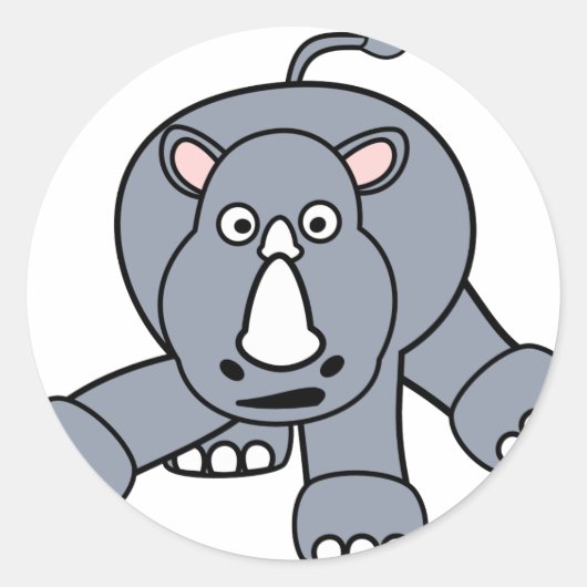 キュートなRhinoデザイン ラウンドシール (正面)