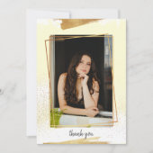 キュートなYelloと金ゴールド額卒業サンキューカード 招待状 (正面)