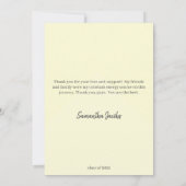 キュートなYelloと金ゴールド額卒業サンキューカード 招待状 (裏面)