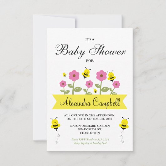 キュートのまわりにベビーシャワー招待状 招待状 (正面)