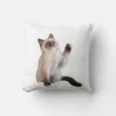 キュートはっきりしたシャム猫カスタムデコールギフトホワイト クッション (正面)