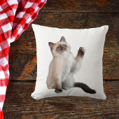 キュートはっきりしたシャム猫カスタムデコールギフトホワイト クッション