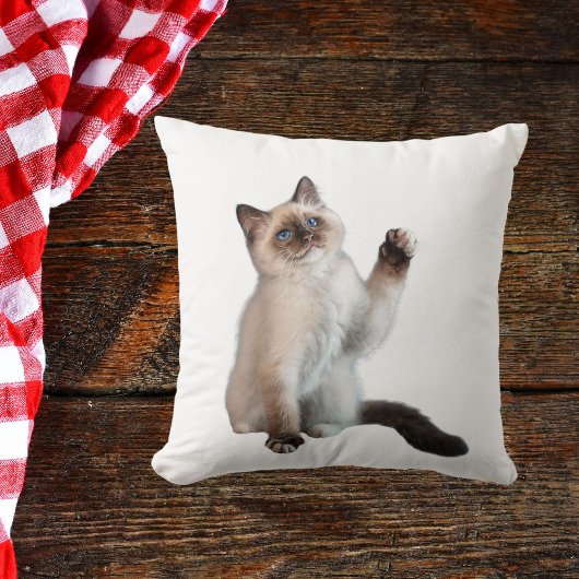 キュートはっきりしたシャム猫カスタムデコールギフトホワイト クッション