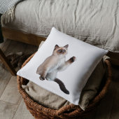 キュートはっきりしたシャム猫カスタムデコールギフトホワイト クッション