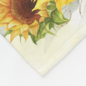 キュートひまわりテディベアサマーグリーンリー子供部屋 フリースブランケット (角)