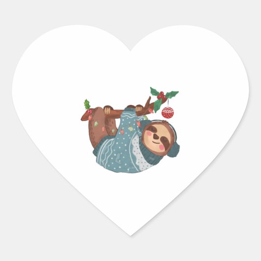 キュートぶら下がったクリスマス ハートシール (正面)