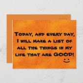 キュートやる気を起こさせる引用文プリントオレンジ ポストカード (正面/裏面)