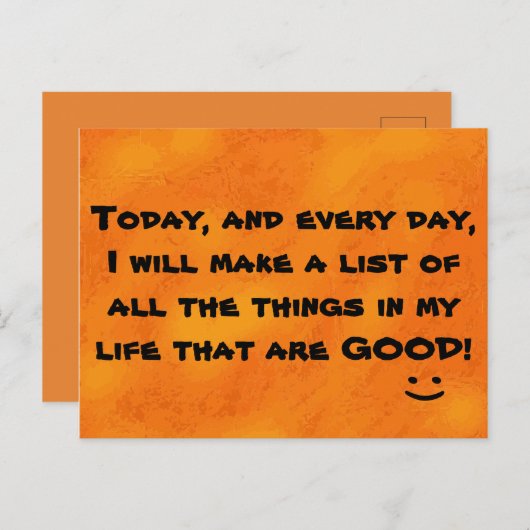 キュートやる気を起こさせる引用文プリントオレンジ ポストカード (正面/裏面)