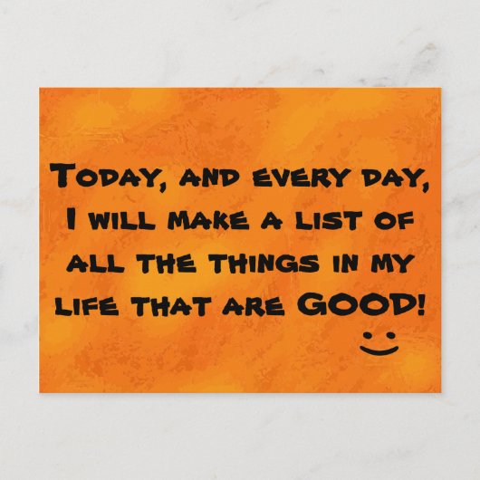 キュートやる気を起こさせる引用文プリントオレンジ ポストカード (正面)