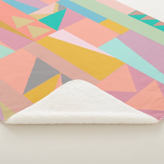 キュートよくはしゃぐカラーモダン幾何形状パターン シェルパブランケット (3/4)