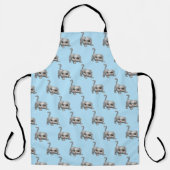 キュートよくはしゃぐグレイ猫 エプロン (正面)