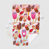 キュートアイスクリームコーンポップスチクルモノグラムトリート ゴルフタオル (インサイチュ)