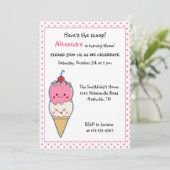 キュートアイスクリーム誕生日 招待状 (スタンド正面)