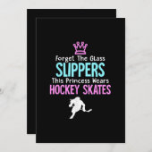 キュートアイスホッケーガールズギフトウーマン引用文 招待状 (正面/裏面)