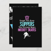 キュートアイスホッケーガールズギフトウーマン引用文 招待状 (正面/裏面)