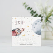 キュートアウタースペーススターリーエイジ誕生日招待状 サンキューカード (スタンド正面)