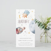 キュートアウタースペーススターリーエイジ誕生日招待状 サンキューカード (スタンド正面)