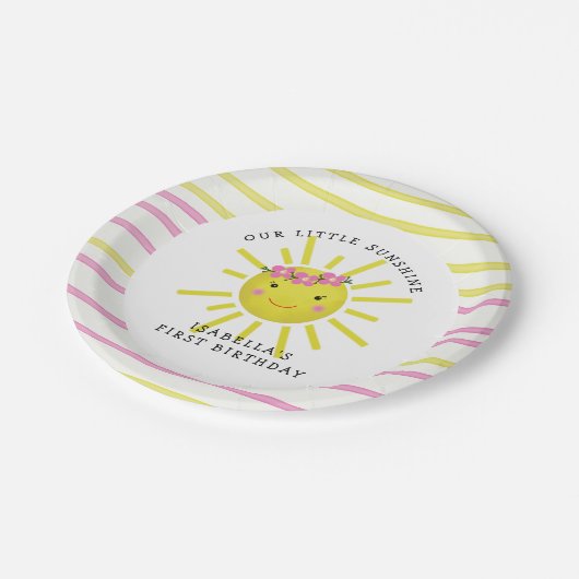 キュートアエルリトルサンシャインファースト誕生日 ペーパープレート (アングル)