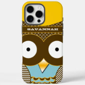 キュートアクアカラフルジグザグマスタードイエローフクロウ Case-Mate iPhoneケース (裏面)