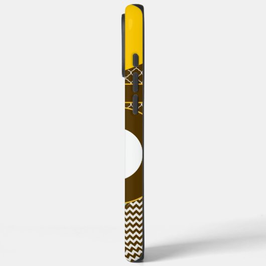 キュートアクアカラフルジグザグマスタードイエローフクロウ Case-Mate iPhoneケース (裏面 / 左)