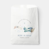 キュートアクアグリーンブルー飛行機クラウドハート誕生日 フェイバーバッグ (正面)