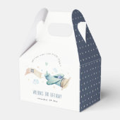 キュートアクアグリーンブルー飛行機クラウドハート誕生日 フェイバーボックス (裏面サイド)