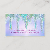 キュートアクアターコイズユニコーングリッタードリップスモノグラム 名刺 (裏面)