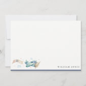 キュートアクアブルーグリーンバイプレーンクラウドハート誕生日 ノートカード (正面)