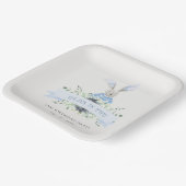 キュートアクアブルーバニーフェージアエージエージ誕生日 ペーパープレート (傾斜あり)