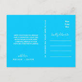 キュートアクアブルーピーコエレガントックフェザー ポストカード (裏面)