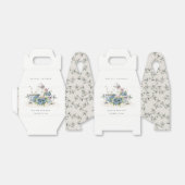 キュートアクアブルーフローラティーポットカップブライダルシャワー フェイバーボックス (折り畳みなし)