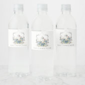 キュートアクアブルーフローラティーポットクレストブライダルシャワー ペットボトルラベル (ボトル)