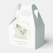 キュートアクアブルー金ゴールドウィンターズライエージ誕生日 フェイバーボックス (裏面サイド)