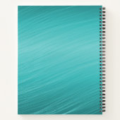 キュートアクアマリンティール（緑がかった色）海テーマ詩 ノートブック (裏面)