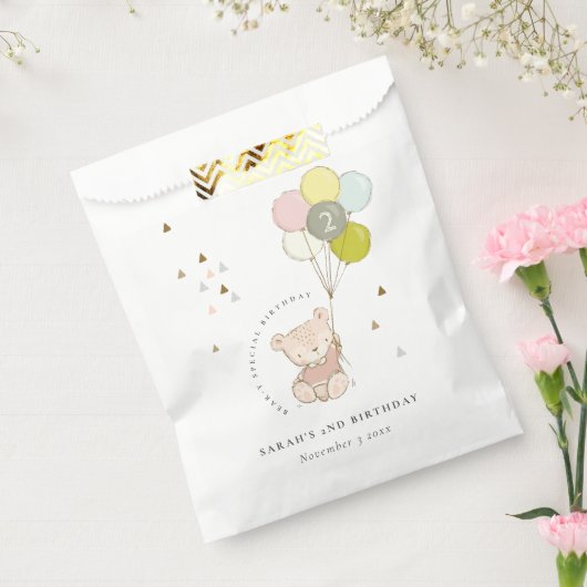 キュートアクア赤面ベアバルーンエイジ誕生日 フェイバーバッグ (封をした状態)