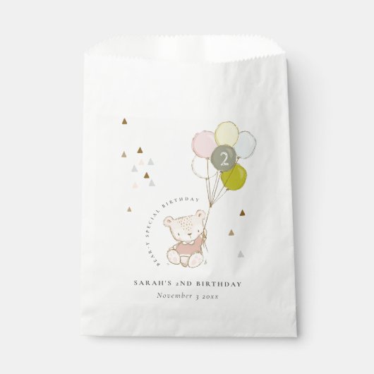 キュートアクア赤面ベアバルーンエイジ誕生日 フェイバーバッグ (正面)