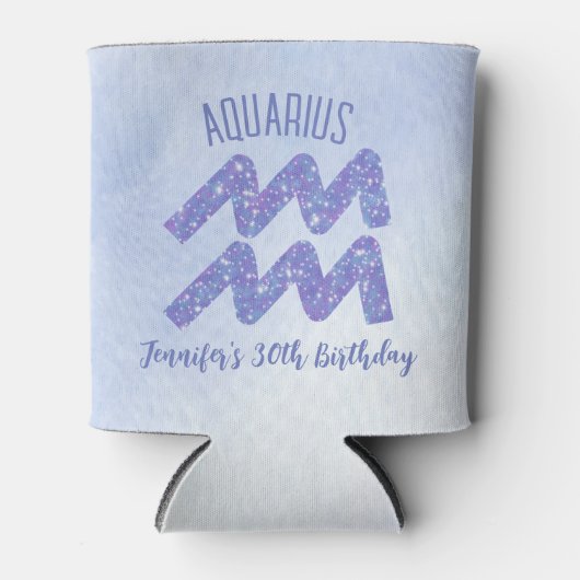 キュートアクエリアスアストロロジーサインカスタム誕生日 缶クーラー (正面)