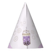 キュートアクソロテルパープルボバティー子供の誕生日 パーティーハット (裏面)