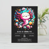 キュートアクソロテルプリント可能誕生祝い 招待状 (スタンド正面)