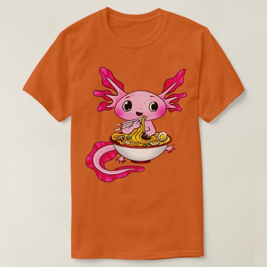 キュートアクソロテ食べ物ルのラムメン Tシャツ (デザイン正面)