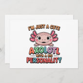 キュートアクソロトルおもしろいことわざカラフルデザインギフト シーズンカード (正面/裏面)