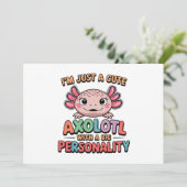 キュートアクソロトルおもしろいことわざカラフルデザインギフト シーズンカード (スタンド正面)