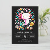 キュートアクソロトルウォーター誕生日 招待状 (スタンド正面)