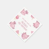 キュートアクソロトルキッズピンクアロテルおもしろい誕生日 スタンダードカクテルナプキン (角)