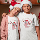 キュートアクソロトルサンタメリークリスマス Tシャツ