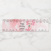 キュートアクソロトルボバティーホテル誕生日ウォーターボトルラベル ペットボトルラベル (シングルラベル)