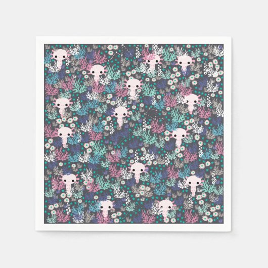 キュートアクソロトル紙ナプキンス スタンダードカクテルナプキン (正面)