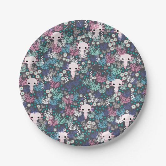 キュートアクソロトル紙プレート ペーパープレート (正面)