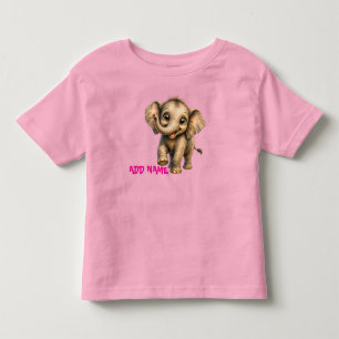 キュートアクティブベイビーアニマルコレクション - ゾウ トドラーTシャツ